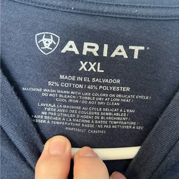 Ariat Dark Blue Cotton Men’s Blend T-Shirt XXL - Picture 4 of 6